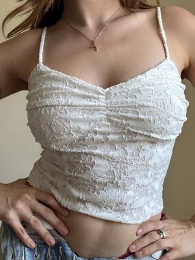 Papermoon White Lace Ruched Camisole